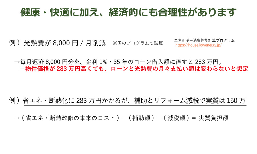 健康・快適に加え、経済的にも合理性があります。